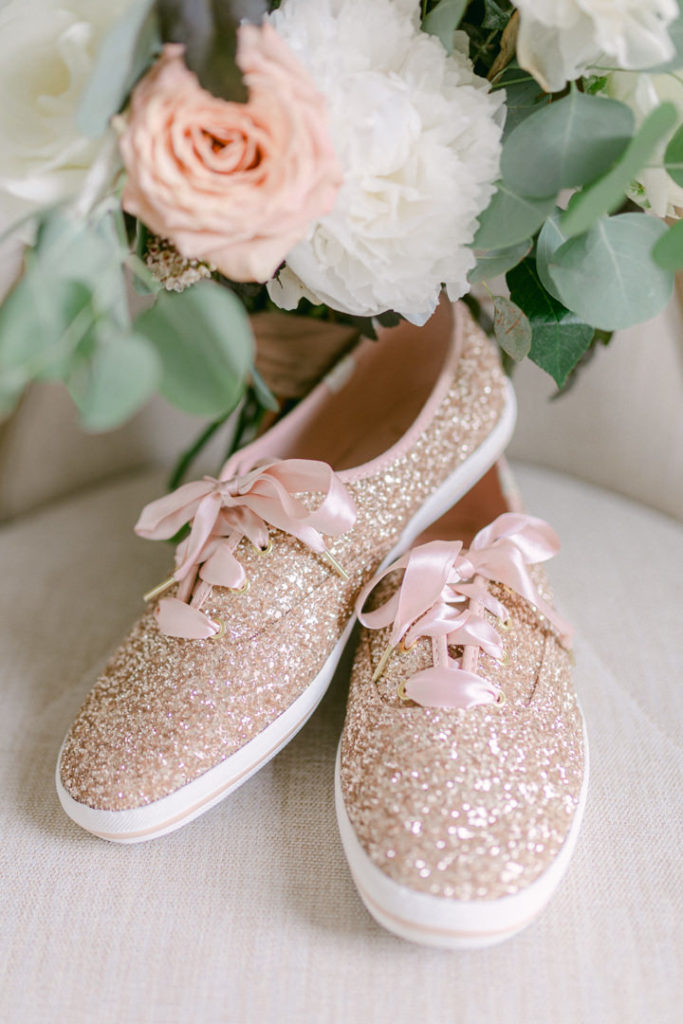 Sparkly wedding sneakers from the Keds x Kate Spade collection which make for comfortable wedding shoes