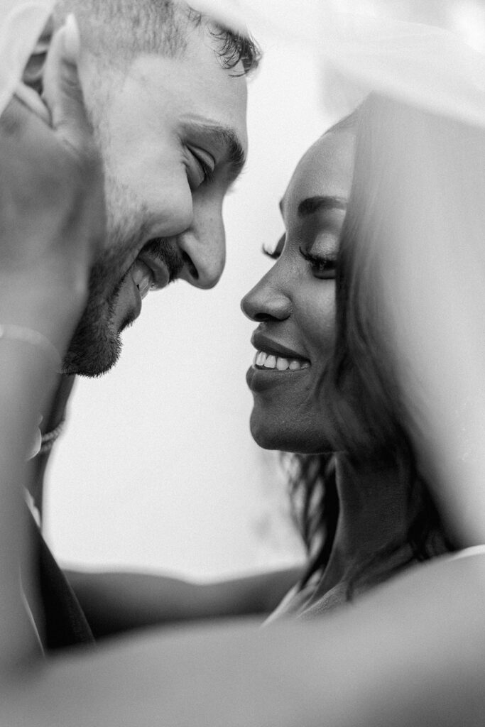 one of many black and white wedding images of a beautiful couple on their wedding day at a private property