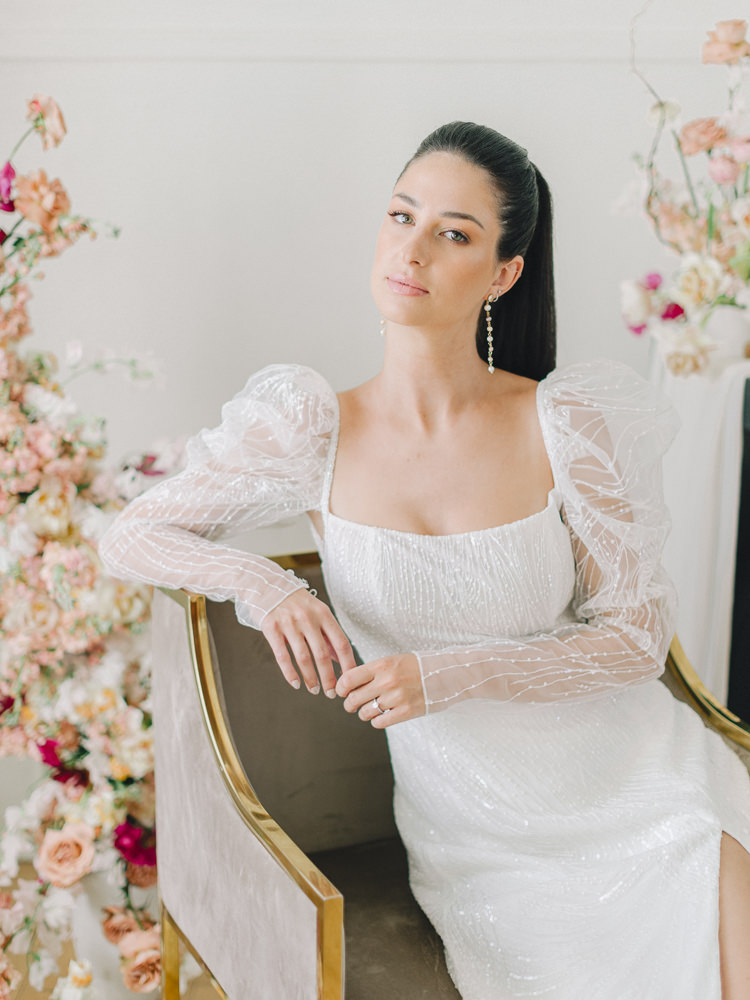 Bridal portrait taken during a styled shoot that was featured in Wedding Sparrow's Instagram feed