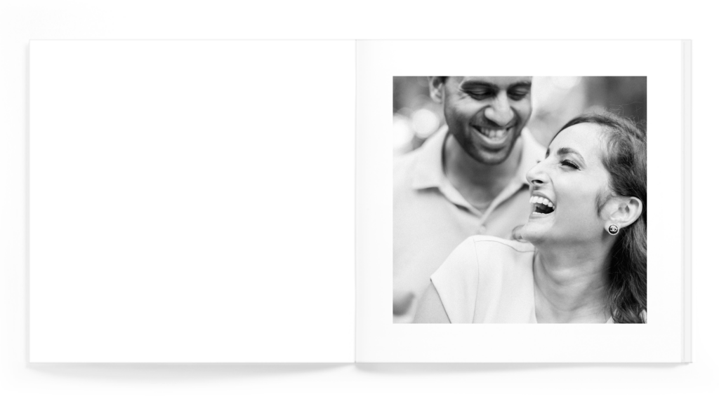 black and white photo of a couple used in their wedding guestbook