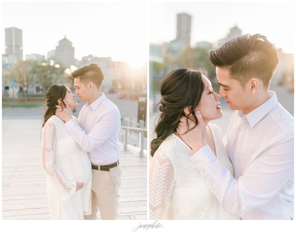 romantic maternity session in old montreal